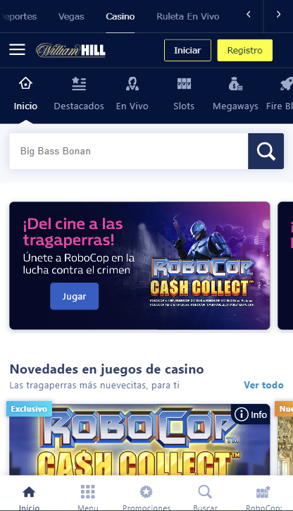 de las aplicaciones móviles de William Hill Casino