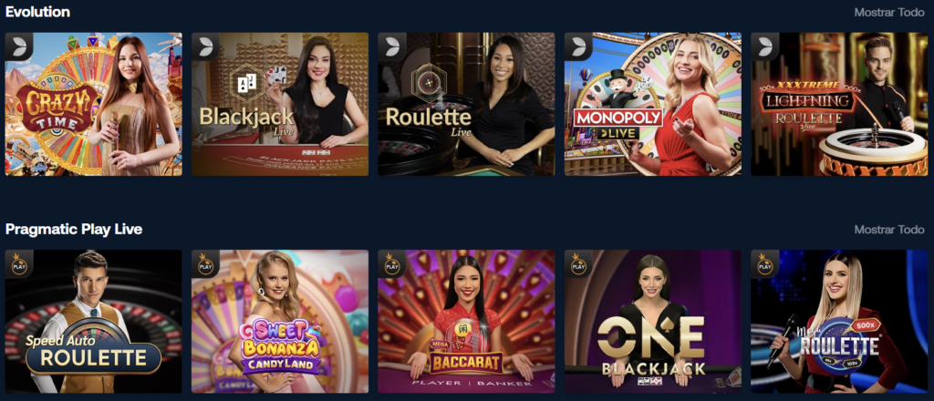 Selección de casino en vivo BetPanda