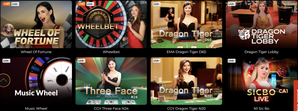 Juegos con crupier en vivo en Fortune Clock Casino