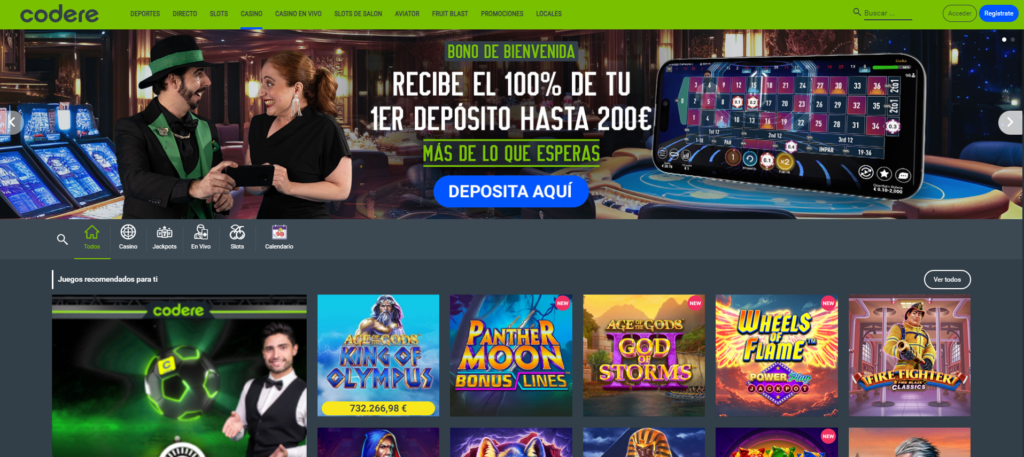 codere casino interfaz