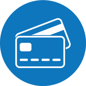 Credit cards logo blue