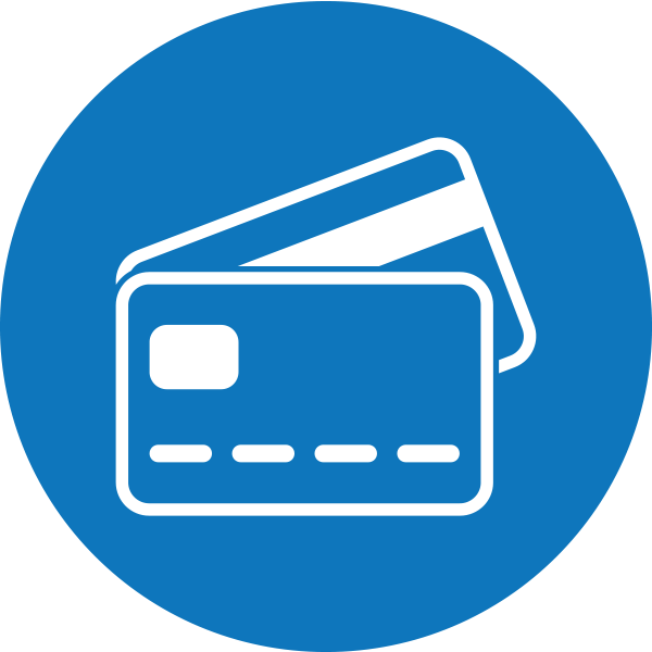 Credit cards logo blue