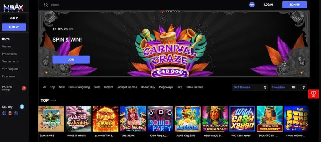 Miramax Casino Home Pages