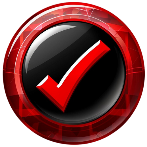 Red Check Check Mark Icon - not background