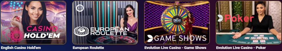 Play Regal Casino live games