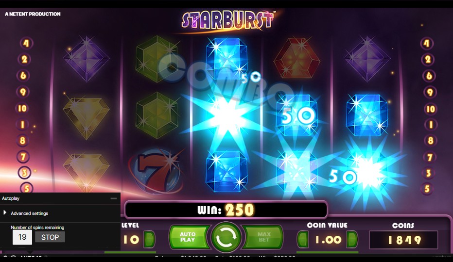 Starbust slot screenshot 3