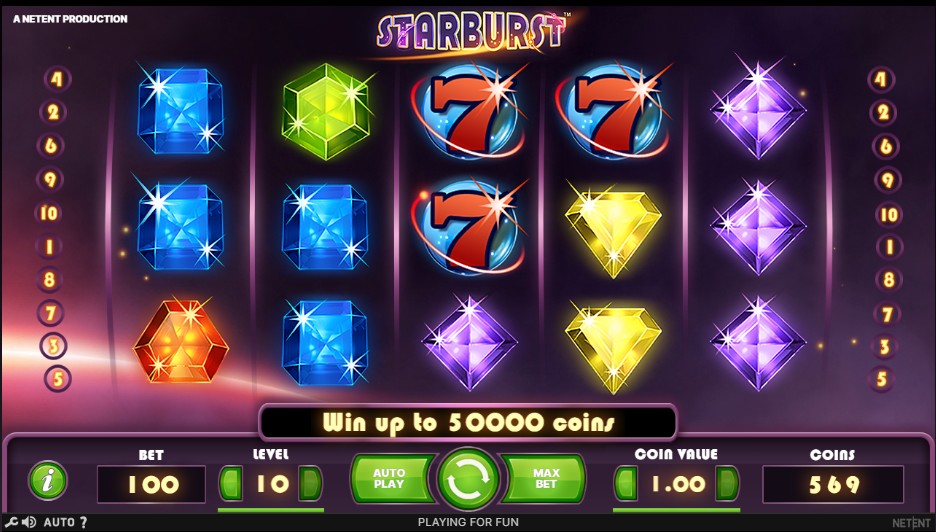 Wilds y rondas de bonificación en Starburst. Starbust slot screenshot