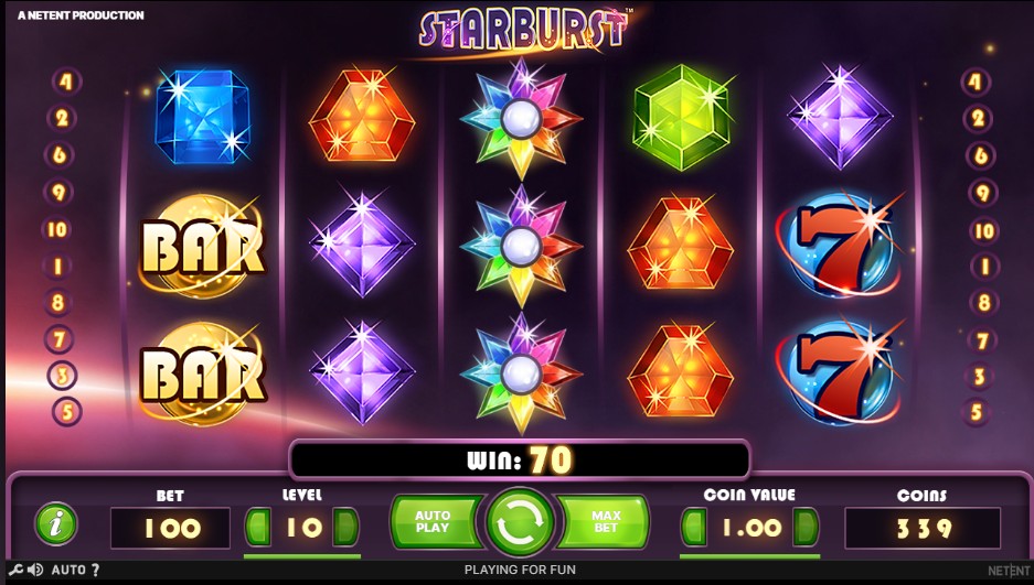 Sistema de juego en Starburst. Starbust slot screenshot 