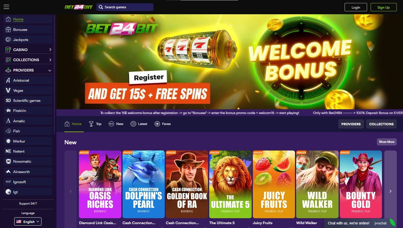 Bet24bit Casino . New games