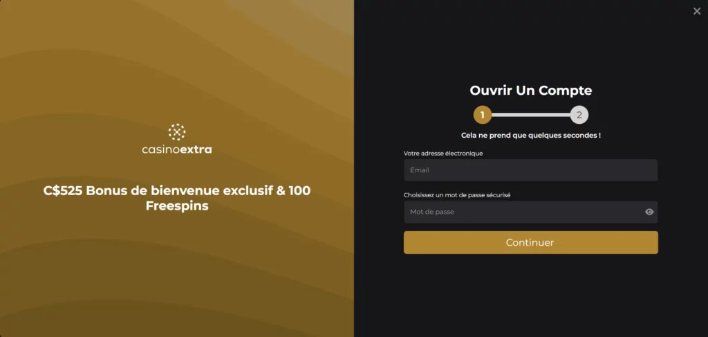 Casino Extra registartion