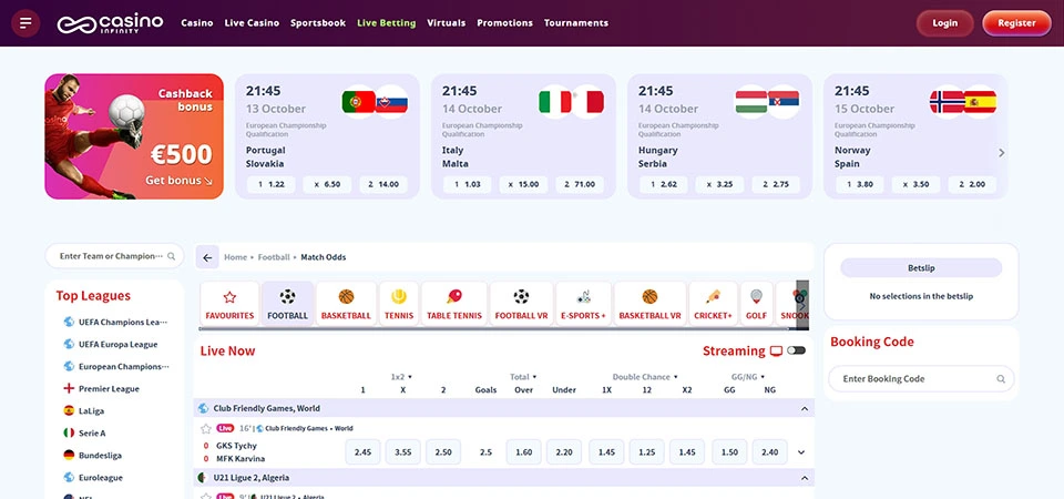 Casino Infinity apuestas