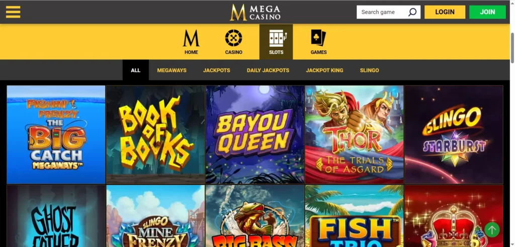 Mega Casino juegos