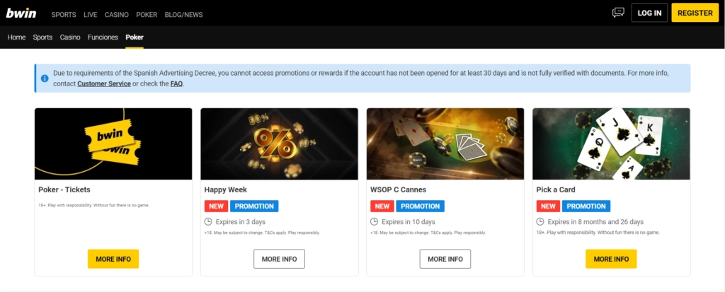 Selección de juegos de casino bwin