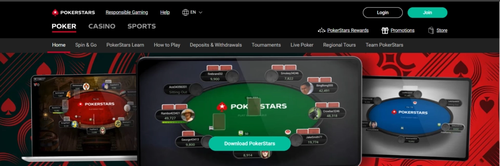 Selección de juegos de casino pokerstars