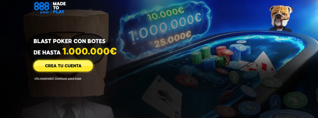 Selección de juegos de casino 888 poker