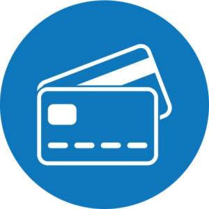 Credit cards logo blue