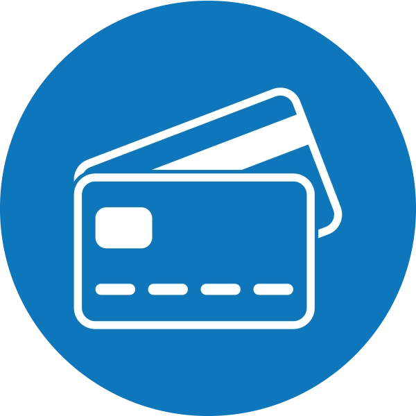 Credit cards logo blue