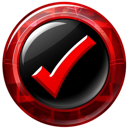 Red Check Check Mark Icon - not background