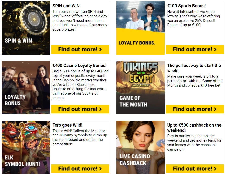 Interwetten Casino bonuses