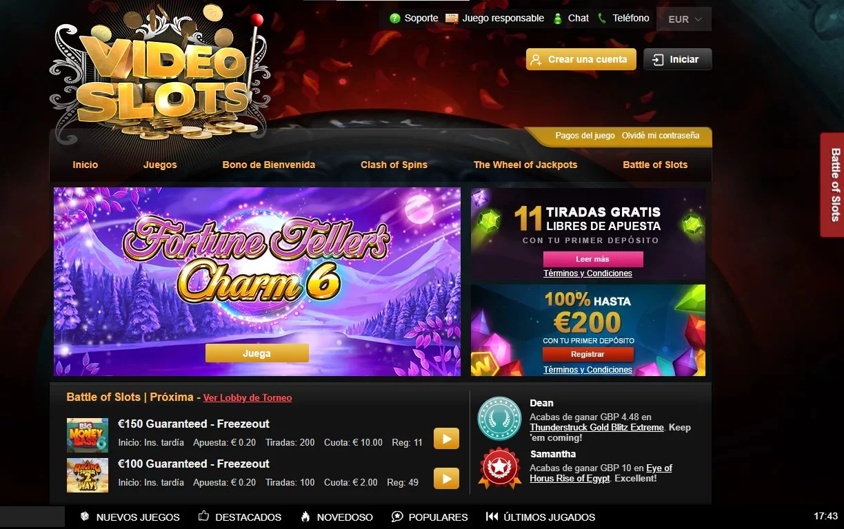 Videoslots Casino Homepage