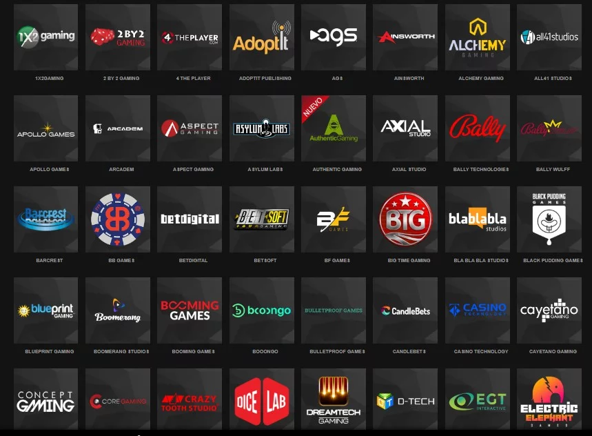 Proveedores de Juegos de Videoslots